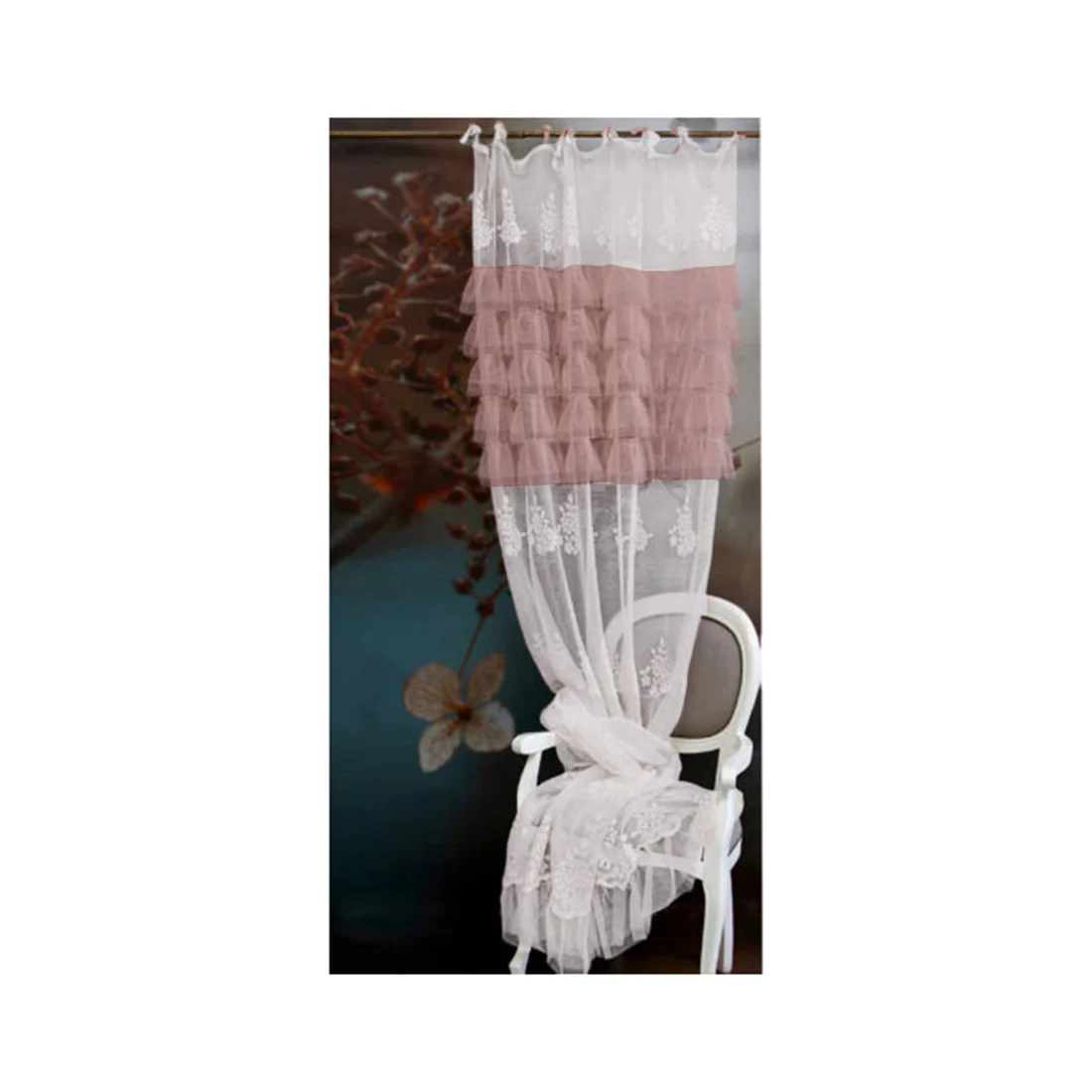 L'ATELIER 17 Tenda in pizzo e tulle "Andromeda" Shabby Chic 140x290 cm 5 varianti (1pz) - Image 5
