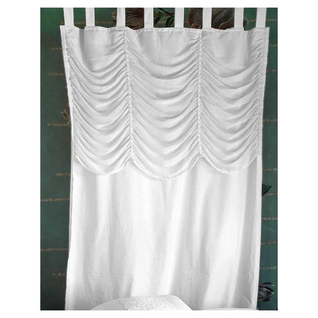 L'ATELIER 17 Tenda rosa coprente camera da letto o cucina in puro cotone con drappeggio Chiffon, Collezione Marieclaire, Shabby Chic 140x290 cm - Image 2
