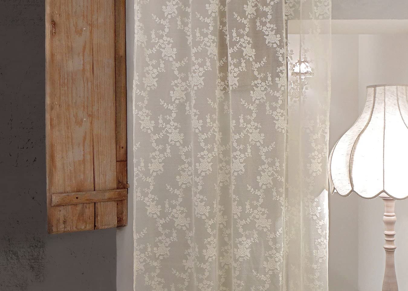 L'ATELIER 17 Tendina vetrage in pizzo floreale "Ciel" 60x240 cm 3 varianti(1pz) - Image 3