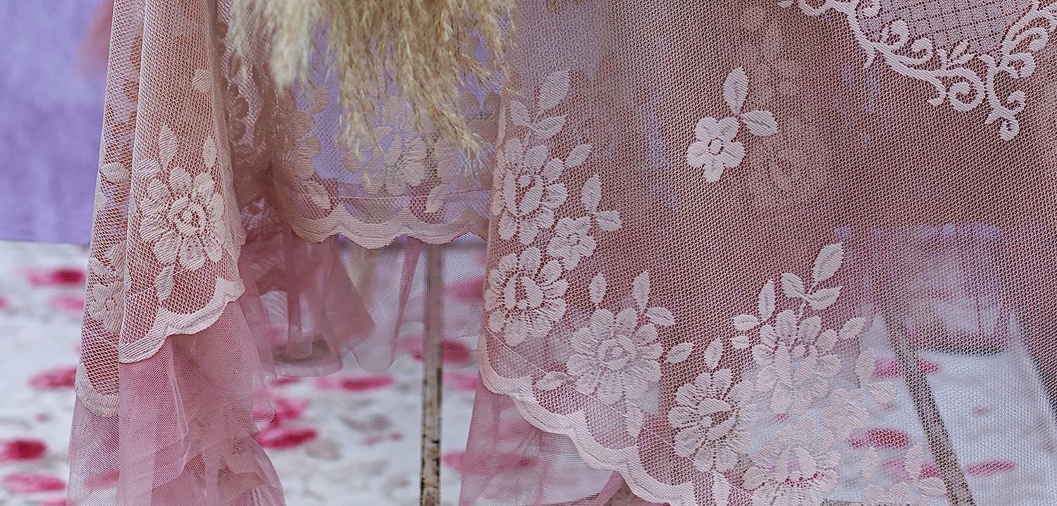 L'ATELIER 17 Tovaglia da cucina in pizzo e tulle Shabby Chic "Andromeda" 160x280 cm 6 varianti - Image 4