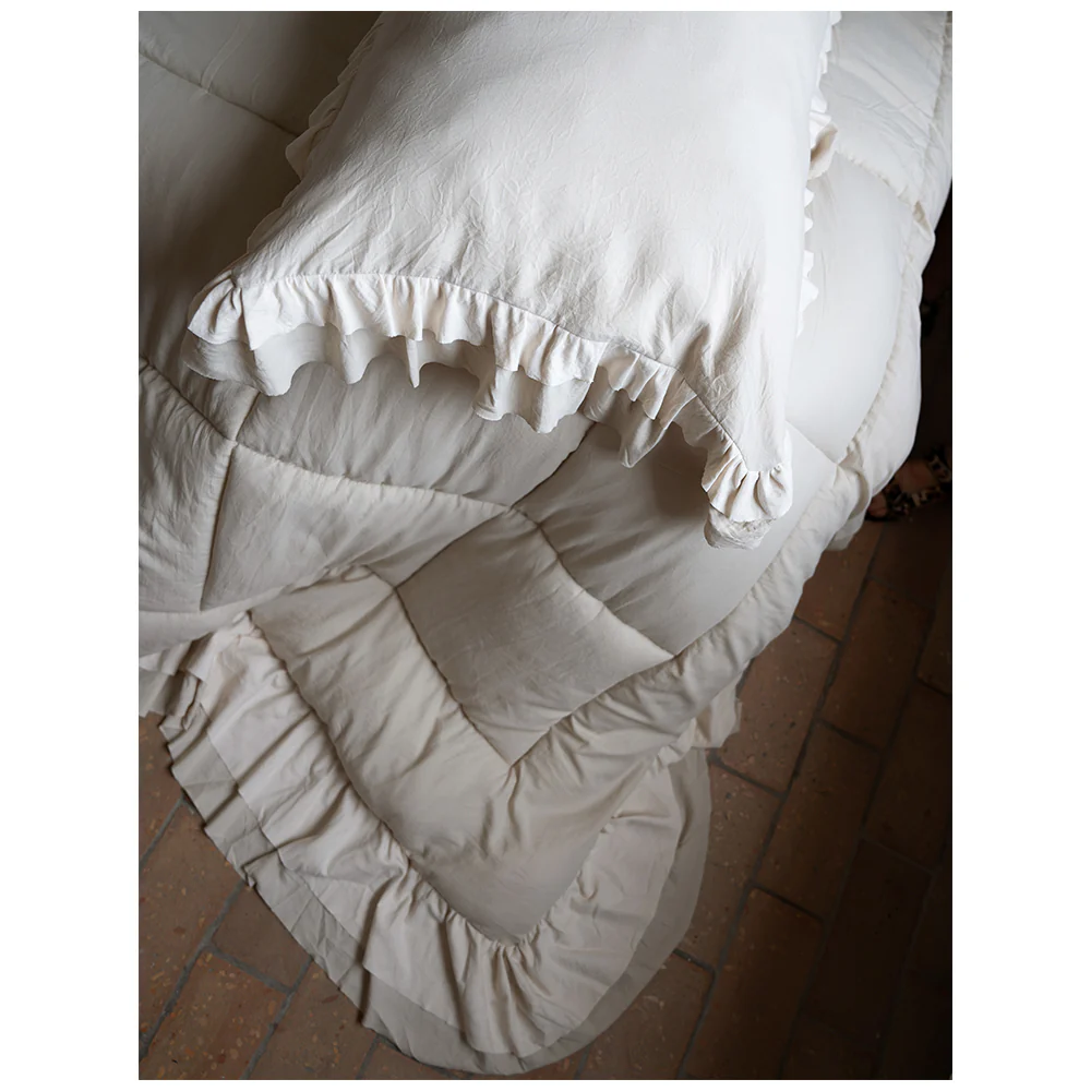 L'Atelier 17 Trapunta matrimoniale invernale double face con balza "Cloud Rouches" + 2 federe 5 varianti - Image 6