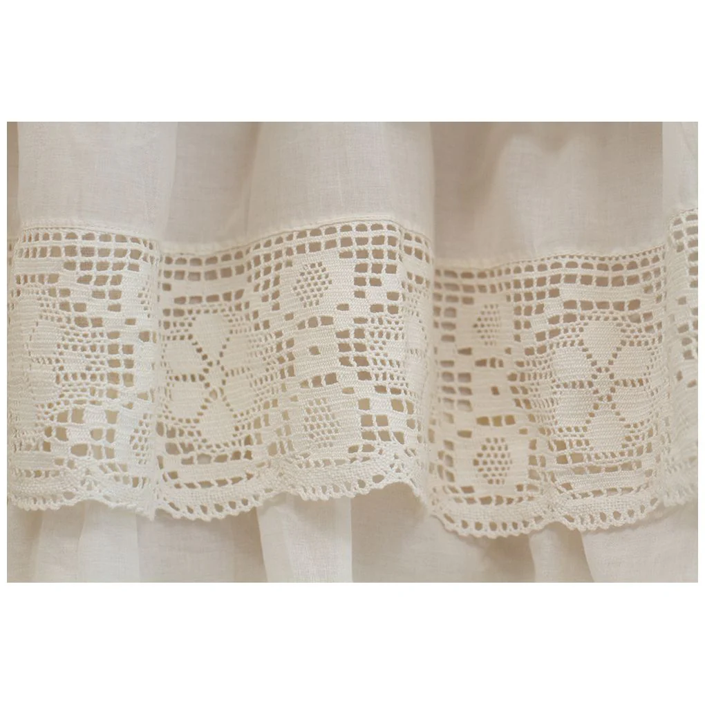 L'ATELIER17 Mantovana per tenda a pannello da camera da letto in pure cotone con ricami a uncinetto, Collezione "Etoile crochet" Shabby Chic 5 varianti 140x60 cm - Image 5