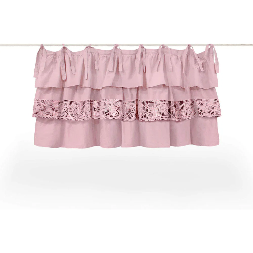 L'ATELIER17 Mantovana per tenda a pannello da camera da letto in pure cotone con ricami a uncinetto, Collezione "Etoile crochet" Shabby Chic 5 varianti 140x60 cm - Image 8