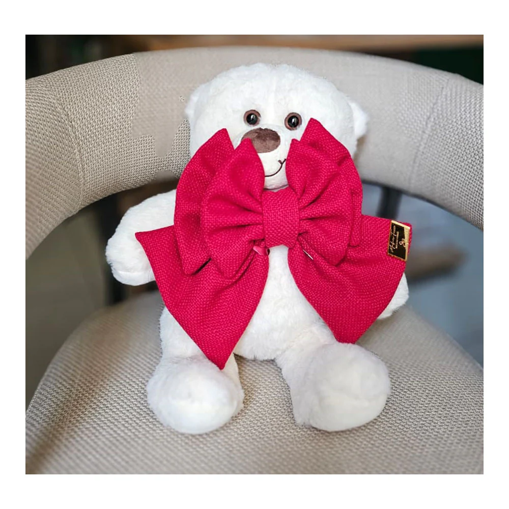 Madame Fioccò Orsachiotto Teddy Love fiocco in velluto 28xH40 cm 2 varianti(1 unità) - Image 2