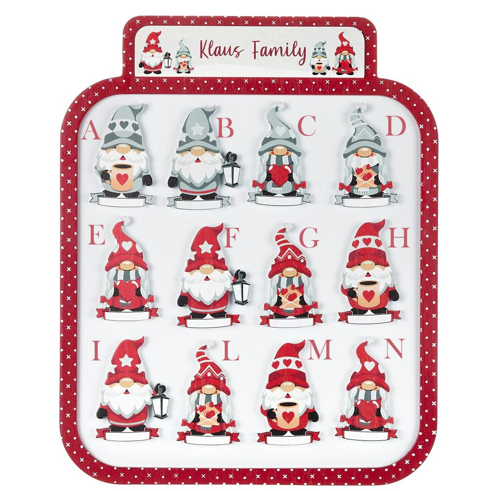 Nuvole di Stoffa Calamita gnomo "Klaus Family" 6x9 cm 12 varianti (1pz) - Image 2