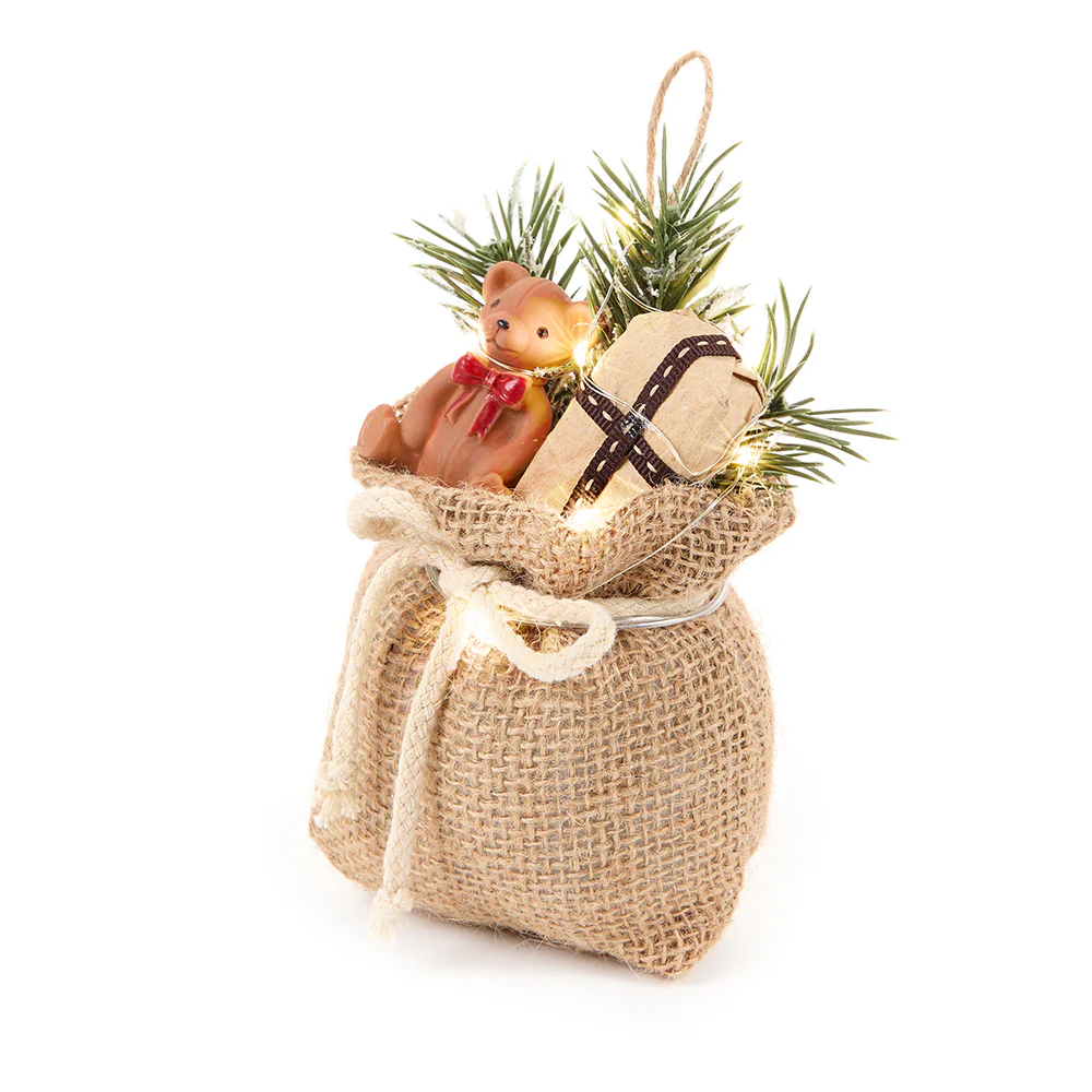 Nuvole di Stoffa Decoro per albero sacco con luci led "Ricordi" 10x6.5x14 cm 3 varianti (1pz) - Image 2