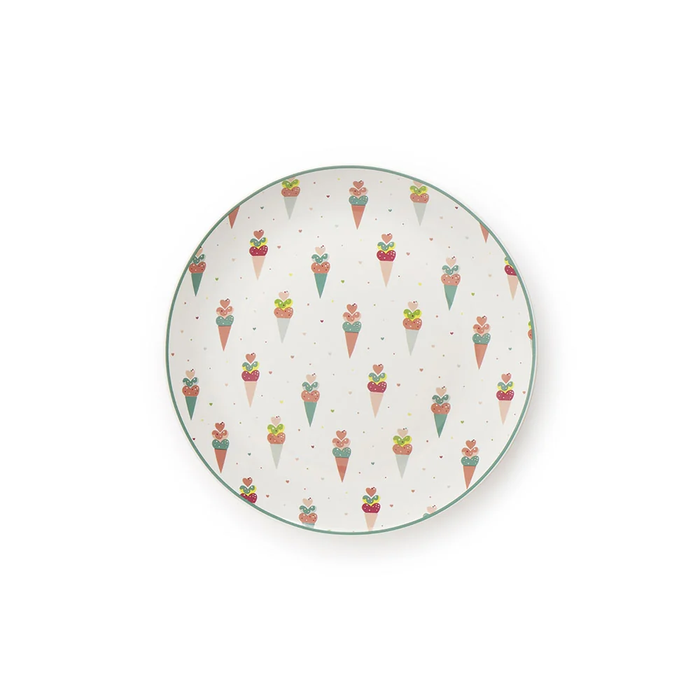 NUVOLE DI STOFFA Piatto piano ICE CREAM porcellana bianca 2 varianti Ø20 cm - Image 3