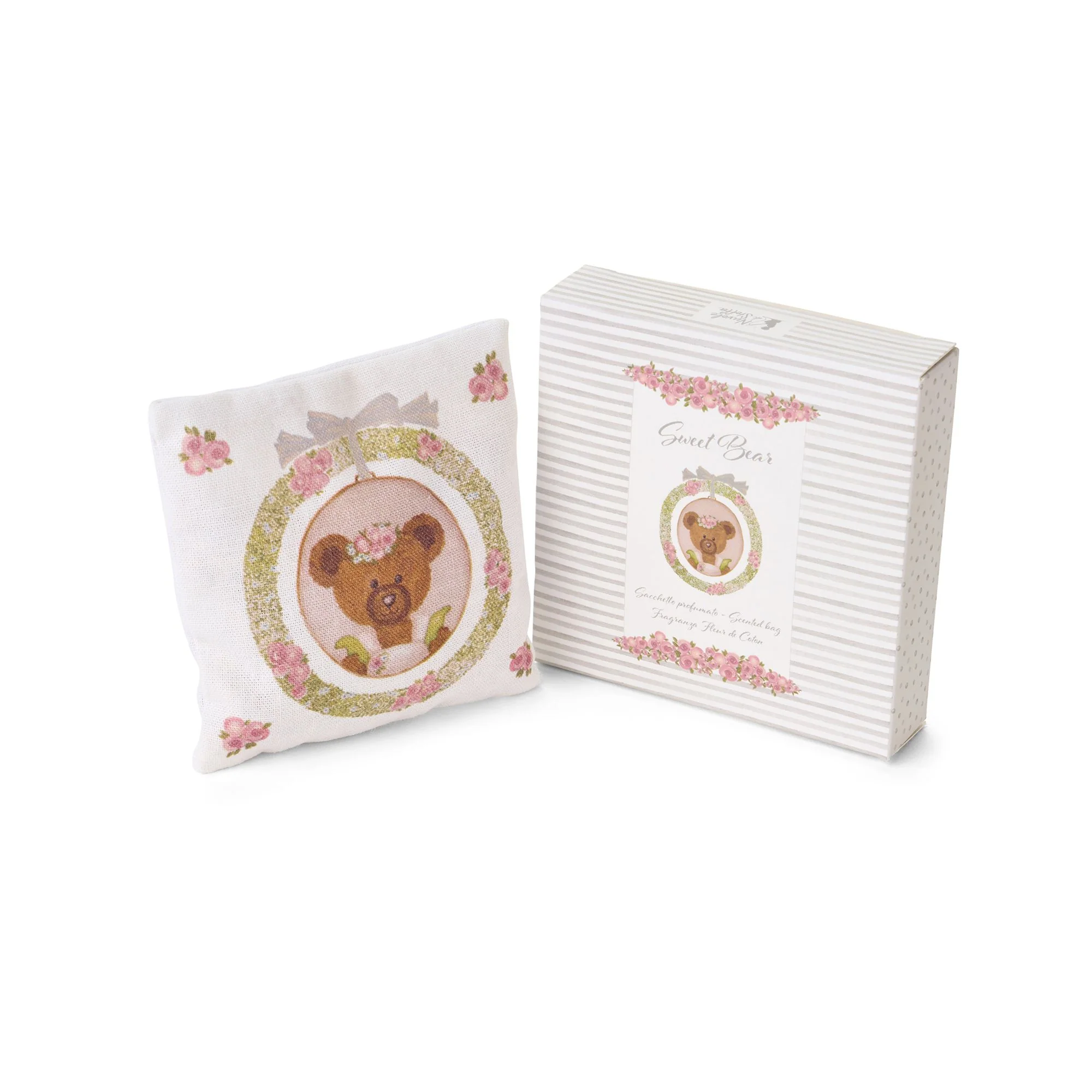 Nuvole di Stoffa Sacchetto profumato + scatola regalo "Sweet Bear" 10x10x2.5 cm 2 varianti(1 unità) - Image 2