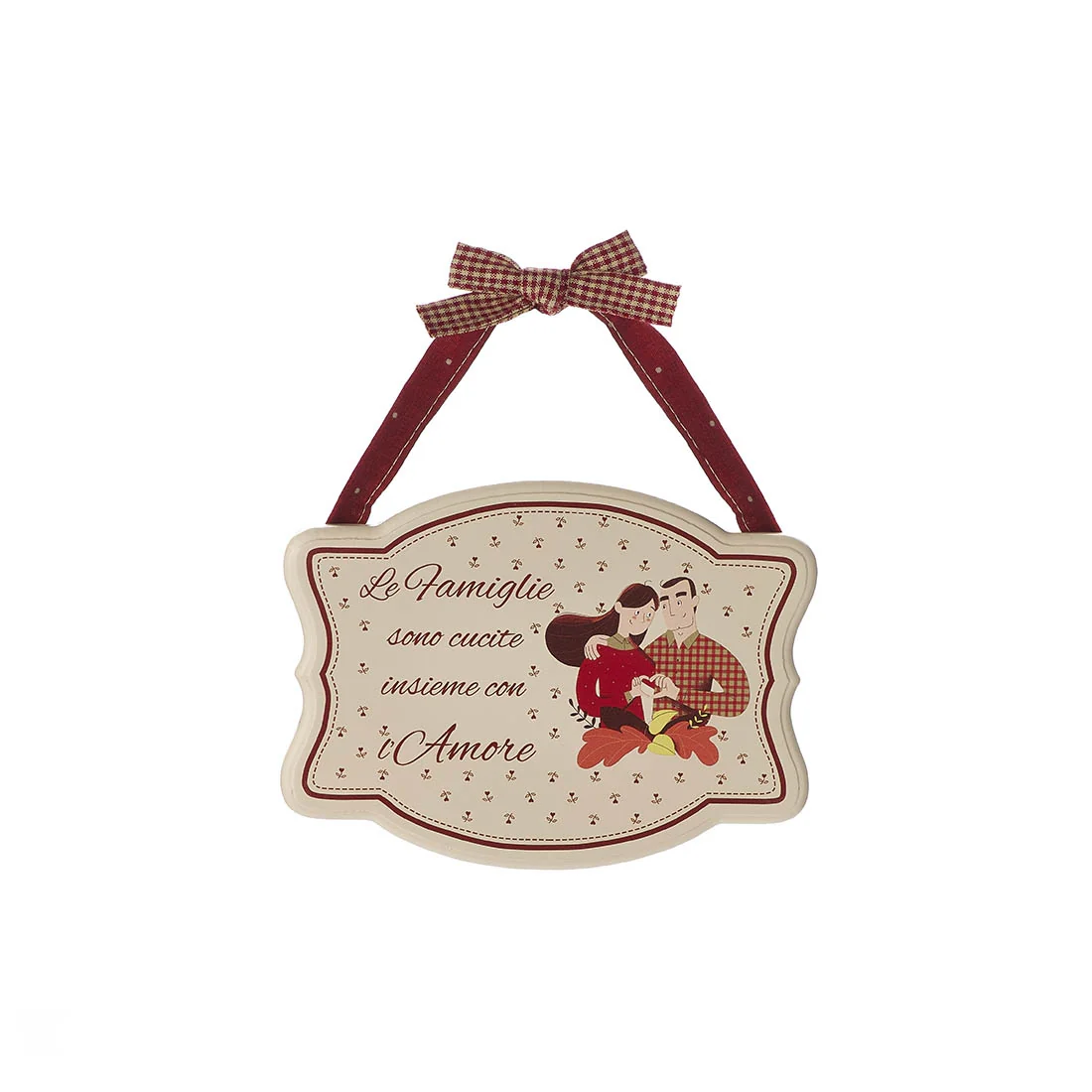 NUVOLE DI STOFFA Targhetta famiglia con dedica legno bianco 3 varianti 20x15 cm - Image 3