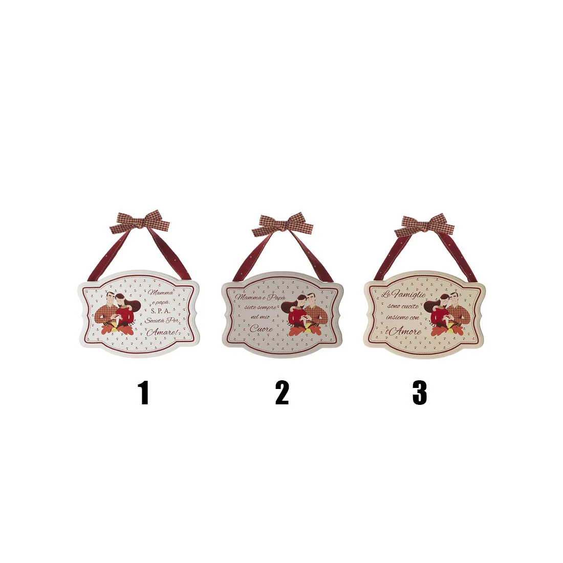 NUVOLE DI STOFFA Targhetta famiglia con dedica legno bianco 3 varianti 20x15 cm - Image 4